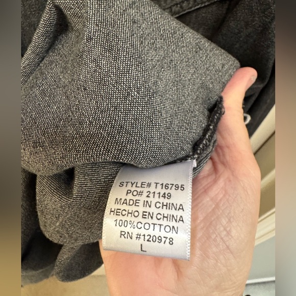 Distressed Black Snap Front Shirt - Picture 4 of 8